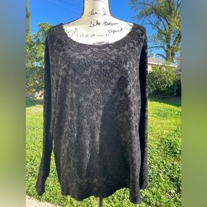 Black stretchy lace top ALFANI  2x